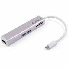 MINI DOCK USB TYPE C COOLBOX   USB 3.0, HDMI, SD, MSD PLATA PN: COO-DOCK-02 EAN: 8436556142468